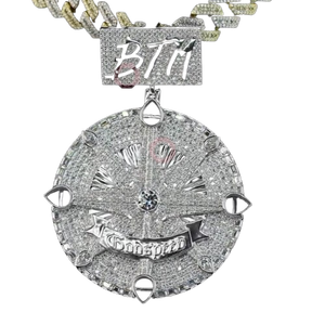 Dropshipping Hip Hop Large <b>Disc</b> GodSpeed Chain Fine Jewelry Pendants & Charms Trendy Men's Necklace - Product Image 1