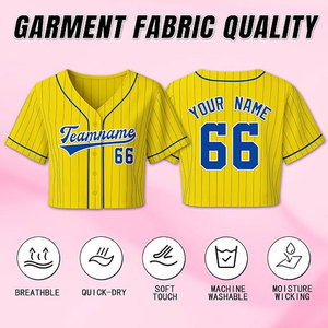 Maillot de softball personnalisé jaune pour femme, col en V, avec nom et numéro d'équipe, pour la performance athlétique - Product Image 2