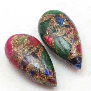 Mohave Cobre Turquesa Lágrima Suave Pulido Bead 20X10MM Mayorista Suministros Cristal y Piedra Fabricación de Joyas Materiales - Product Image 1