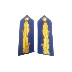 Parches de cuello de teniente bordados a mano de poliéster, insignias de cuello azules de alta calidad para uniforme de gala - Product Image 4
