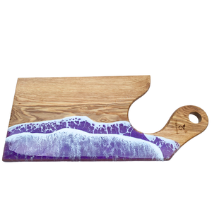 Coastal Style Wooden Cutting Board With Resin Wave Design Handmade For Kitchen Use - Product Image 2