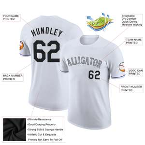 Custom White Team Sports T Shirt Personalized Front Team Name Back Player Number Athletic Short Sleeve Tee Wholesale - Product Image 4