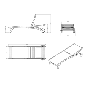 Chaise longue de piscine extérieure en teck, réglable, portable, confortable, durable, écologique, moderne et luxueuse - Product Image 5