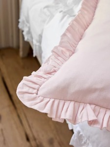 Luxury 100% Pure Linen Cushion Cover with Ruffle Edge <b>Soft</b> Breathable Solid Color <b>Pillow</b> Cases - Product Image 6