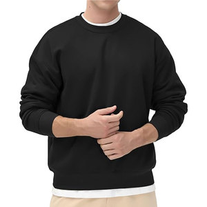 Sweat-shirt à col rond en polaire pour homme, doublé, uni, épais, coupe classique, doux, basique, en mélange de coton, chaud, décontracté, streetwear - Product Image 2