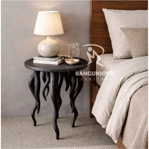 Mesa de Noche Ajustable Hecha a Mano con Madera de Teca Seleccionada para Dormitorio, Villa o Apartamento - Product Image 4