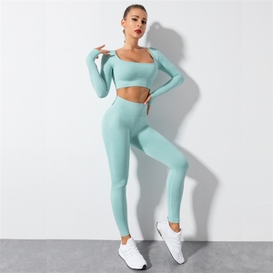 Ensemble de vêtements de yoga à flux d'air de soutien extensible de haute qualité - Product Image 2