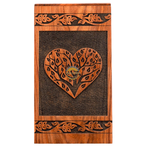 AYAANS Rosewood wooden Hand Carved Wooden Hot Selling cremation Urn Box for Adult Ashes Wholesale Cremation Urns (6X6X11)IN - Product Image 1