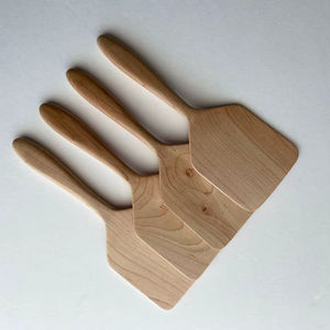Juego de cucharas de madera maciza para cocinar con espátula, cuchara para servir y cuchara volteadora para uso en la cocina - Product Image 1