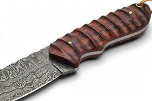 Cuchillo de Cocina Artesanal de Acero de Damasco con Mango de Madera Esculpida, Herramienta de Preparación - Product Image 2