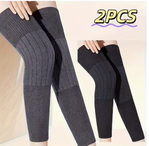 Soft Knit Non-Slip <b>Leg</b> <b>Warmer</b> Black Cotton Spandex Blend Breathable Pull on Support Unisex All Seasons - Product Image 4