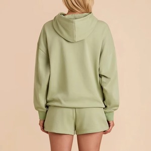 New Arrivals Customized Trendy Clothes <b>Spring</b> Women Hoodie Short Sets Top Shorts Two Piece Set <b>Sale</b> Price Breathable Custom - Product Image 3