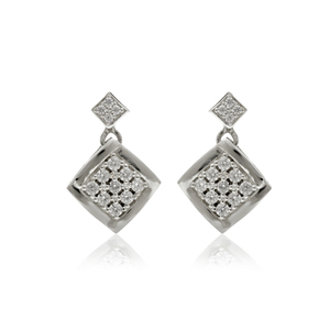 Ensemble collier et boucles d'oreilles en argent 925 avec étoile de lune et zircon cubique, ensemble de bijoux classique pour femmes, serti pavé, cadeau de mariage - Product Image 2