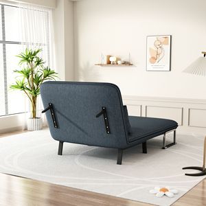 Divano Letto Pieghevole in Acciaio da 39 Pollici con Schienale Regolabile e Cuscino, Chaise Longue per il Relax - Product Image 3