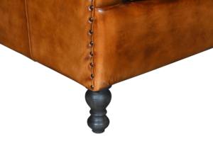 Classic Chesterfield <b>Sofa</b> Two Seat Genuine Leather Tufted Back Straight Arms Transitional Style <b>Wood</b> <b>Frame</b> Eco-Friendly Living - Product Image 4