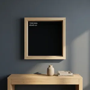 Wooden <b>Square</b> <b>Mirror</b> Frame Rustic Natural Wood Wall Mounted Decorative <b>Mirror</b> for Bedroom Living Room Hallway - Product Image 3