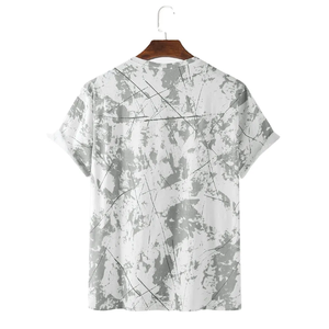 Men's Casual Short Sleeve T-<b>Shirt</b> <b>Geometric</b> Print O-Neck Breathable Regular Fit 100% Polyester Knitted Fabric - Product Image 4