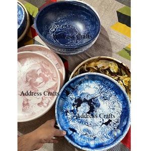 จานเรซิ่นคุณภาพสูง ลายหินอ่อนเกลียวแบบไม่ซ้ำใคร ถาดเสิร์ฟเรซิ่นรูปทรงไม่สม่ำเสมอ ถาดโชว์อินทผลัม ช็อกโกแลต ชาม - Product Image 3