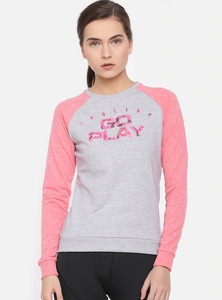 เสื้อสเวตเชิ้ตแขนยาวสีเทาชมพูสำหรับผู้หญิง คอกลม พิมพ์ลายตัวอักษร ระบายอากาศได้ดี ผ้าถัก ใส่ได้ในฤดูใบไม้ร่วง - Product Image 4