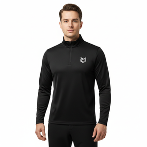 Camiseta de Manga Larga con Cierre de Cremallera 1/4 para Hombre, Personalizada, de Alta Calidad, Ajustada, Transpirable y Ecológica, 2024 - Product Image 1