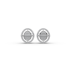 Pendientes de Diamantes Cultivados en Laboratorio, Diseño de Racimo Redondo, Corte Excelente, para Uso Diario de Mujeres - Product Image 5