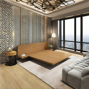 เตียงพับเก็บได้แบบมอร์ฟี ขนาดคิง/ควีน ทำจากไม้เนื้อแข็ง ดีไซน์ทันสมัยสไตล์นอร์ดิก พร้อมโครงเตียงแบบโปสเตอร์  แกะสลักด้วยมือ เฟอร์นิเจอร์ห้องนอน - Product Image 1