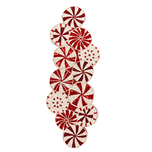 Christmas Decorative and Leaves Design Beaded <b>Runner</b> Placemat <b>Dining</b> <b>Table</b> Fancy Mat Handmade Decorative <b>Runners</b> for Wedding - Product Image 5