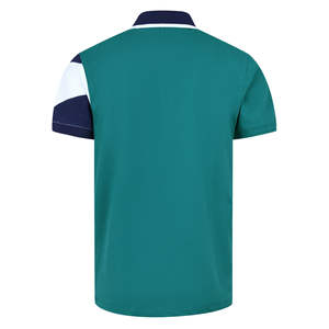 Mens Color Block <b>Polo</b> Shirt Teal Navy <b>White</b> Diagonal Panel Short Sleeve Breathable Casual Summer <b>Golf</b> Tennis Wear - Product Image 2