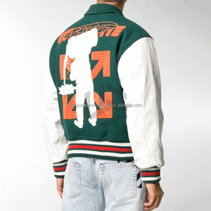 High Quality Custom Letterman <b>Jacket</b> Wool Body <b>Leather</b> Sleeves with Chenille Embroidery XL Size Varsity <b>Jackets</b> for <b>Winter</b> - Product Image 2