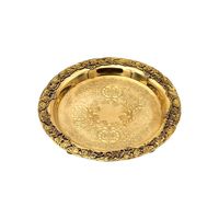 Plateau élégant en laiton massif de 9 pouces, motif raisin, fait main, épais et durable, doré, pour hôtel, décoration de table fine, souvenir, cadeau