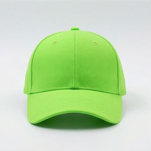 Casquette de baseball unisexe en coton vert néon, style décontracté, tendance, ajustement flexible, pour homme et femme - Product Image 1