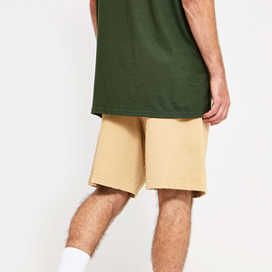 Pantalones Cortos Bermuda de Algodón de Color Sólido para Hombre, Cintura Media, Cierre Elástico, Ropa Casual, Beige - Product Image 2