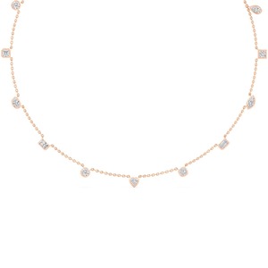 Collier avec pendentif en diamant de laboratoire multi-formes 3,41 CTW Or rose 9 carats Bijoux fins 16 pouces - Product Image 2