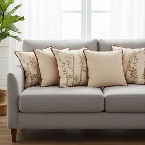 Elegante Juego de 5 Fundas de Almohada con Diseño Botánico Inspirado en la Naturaleza, Color Blanco Hueso, para Sofá y Cama, Decorativas y para Almohadas Decorativas - Product Image 3