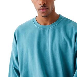 Breathable Cotton Sweatshirt for Men Heavyweight Crew Neck <b>Pullover</b> O Neck Acid Wash <b>Jumper</b> Casual Streetwear - Product Image 5