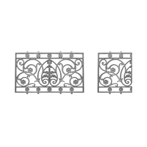 Barandilla de Balcón de Aluminio con Diseño Floral Ornamental, Reja de Hierro Fundido, Barandilla de Lujo para Villa, Balaustrada Botánica Simétrica - Product Image 2