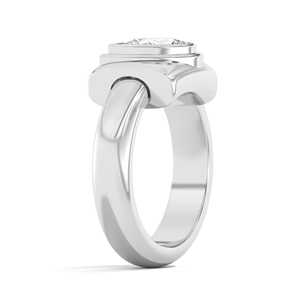 Anillos de boda de oro macizo de 10k, 14k, 18k con diamante de laboratorio en forma de pera, engaste de doble bisel, diseño envolvente y vástago abovedado, venta al por mayor del fabricante - Product Image 2