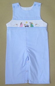 Robe de Noël pour enfants, style vintage, 100% coton, longueur genou, respirante, rose, manches longues, famille sainte, robe festive - Product Image 4