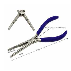 Alicates de crimpado de doble resorte de superficie plana de 7 pulgadas, herramienta de doblado de alambre de joyería de acero inoxidable de punta plana Zetomed Pro - Product Image 5