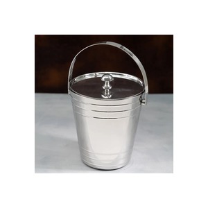 Premium Ribbed Chrome Farmhouse Style Silver Insulated Metal Wine <b>Cooler</b> with Covered Top 12L Party <b>Drink</b> Bucket Tabletop - Product Image 6