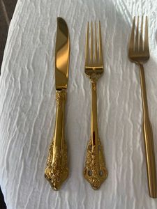 Ensemble de couverts de luxe en laiton, 3 pièces (fourchette, cuillère, couteau), gravure personnalisée, compatible lave-vaisselle, pour décoration de mariage - Product Image 4