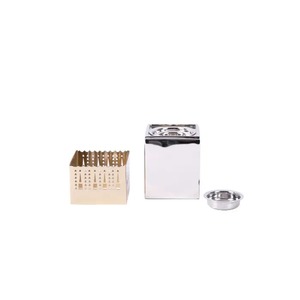 Brûleur d'encens en acier inoxydable avec base géométrique, diffuseur d'aromathérapie, utilisation toute saison, design durable - Product Image 1