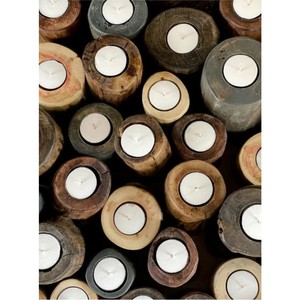 Handmade Natural Wood Log Candle Jar Luxury Rustic <b>Tealight</b> <b>Holder</b> Nordic Table Centerpiece Christmas Wedding Decor Candle Jar - Product Image 3