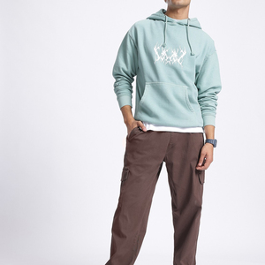 New Solid Color 100% Cotton Winter Breathable Comfortable <b>Workout</b> Gym Moisture-Wicking Durable Long-Lasting Men <b>Hoodies</b> - Product Image 3