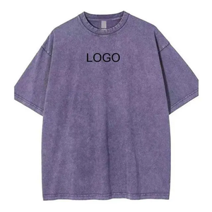 T-shirt vintage unisexe oversize en coton 100% 380 GSM, vierge, personnalisable, délavé à l'acide, pour hommes, vente en gros - Product Image 1