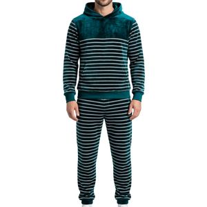 Conjunto Deportivo de Hombre, Cuello Redondo, Blanco, de Poliéster y Algodón, Sudadera Crema, Pantalones Deportivos, Felpa, 2 Piezas, Informal, para Entrenamiento - Product Image 5