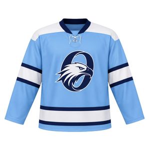 Conjunto de Hockey sobre Hielo Azul Claro y Blanco, Jersey y Pantalones Cortos Sublimados, Uniforme Deportivo de Equipo, Ropa de Entrenamiento, Ropa Deportiva para Juegos al Aire Libre - Product Image 3