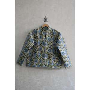 เสื้อแจ็คเก็ตผ้าฝ้ายพิมพ์ลายดอกไม้แบบกลับด้านได้สำหรับผู้หญิง แจ็คเก็ตเย็บมือน้ำหนักเบา สไตล์โบโฮ - Product Image 1