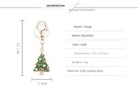 Porte-clés Thème Noël Européen-Américain, Pendentif Métallique Arbre de Noël Mignon Émaillé, Fabrication Chinoise, Cadeaux d'Affaires Transfrontaliers