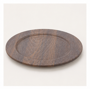 Assiettes de présentation rondes en plastique imitation bois rustique, en gros, pour mariages et fêtes, à prix raisonnable - Product Image 2